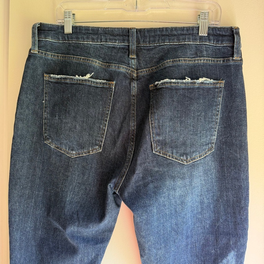 Pistola Essex Distressed High Rise Skinny Jeans Dark Indigo Raw Hem 32 Q6643CSF - Picture 5 of 10